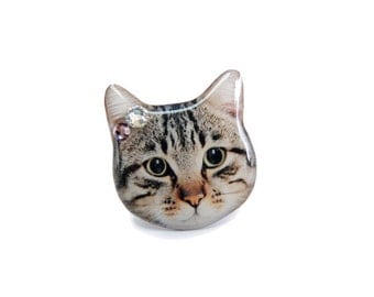 Cute sleeping Cat Kitten head ring A0010-R C18