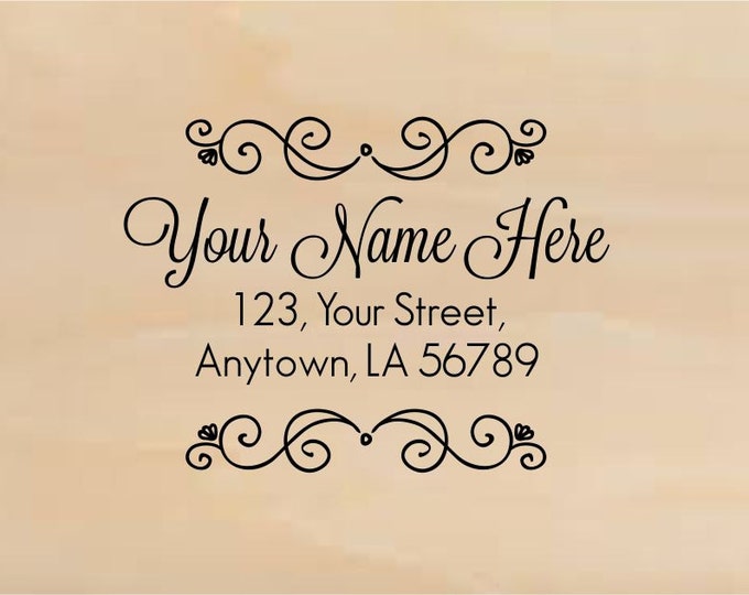 Custom Made Wedding Address Rubber Stamp Personalized Name R299 option to purchase digital file only