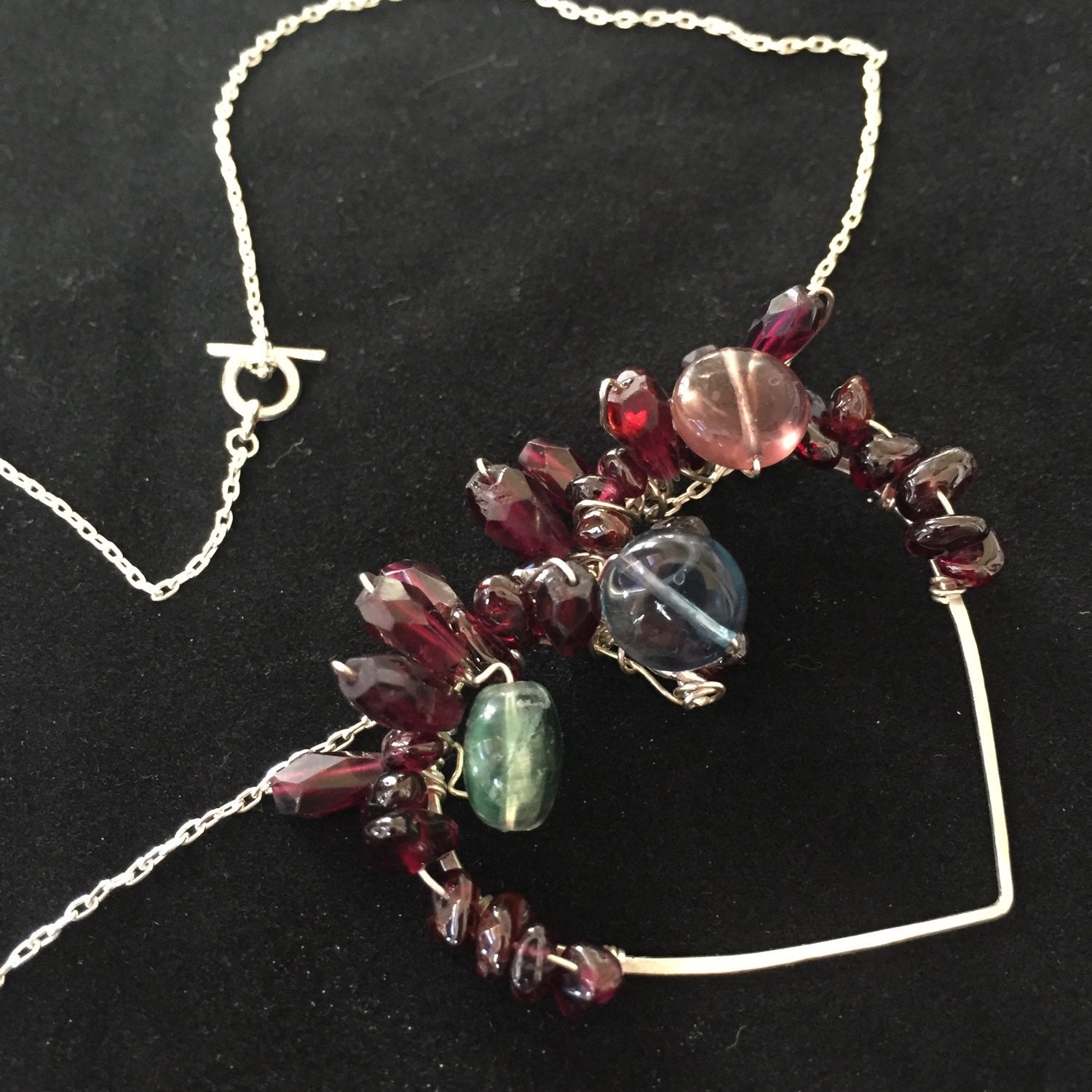 Teardrop Wrapped Heart Pendant Necklace