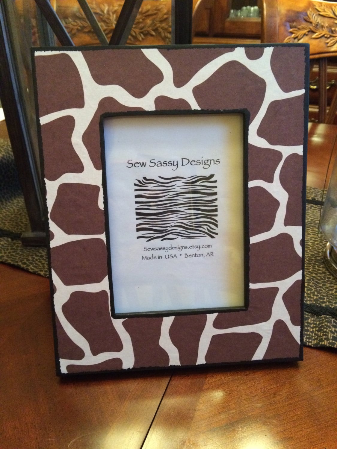 Classic Giraffe Animal Print Wooden Picture Frame