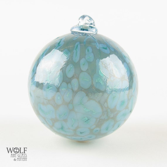 blown glass ornament suncatcher blue green grey by blown glass ornament suncatcher blue green grey by