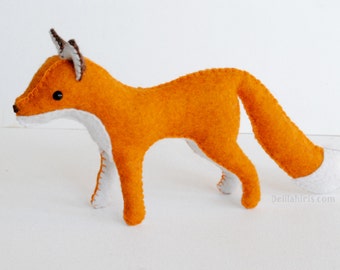 Woodland Felt Fox Pattern * Make A Stuffed Fox Toy * Waldorf Style Felt Animal Pattern * Printable PDF Stuffed Animal Sewing Pattern