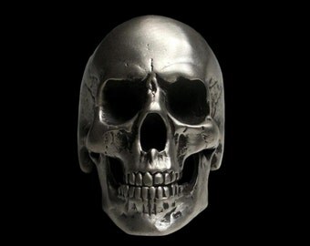 925 Sterling Silver Anatomical Skull Ring with Jaw
