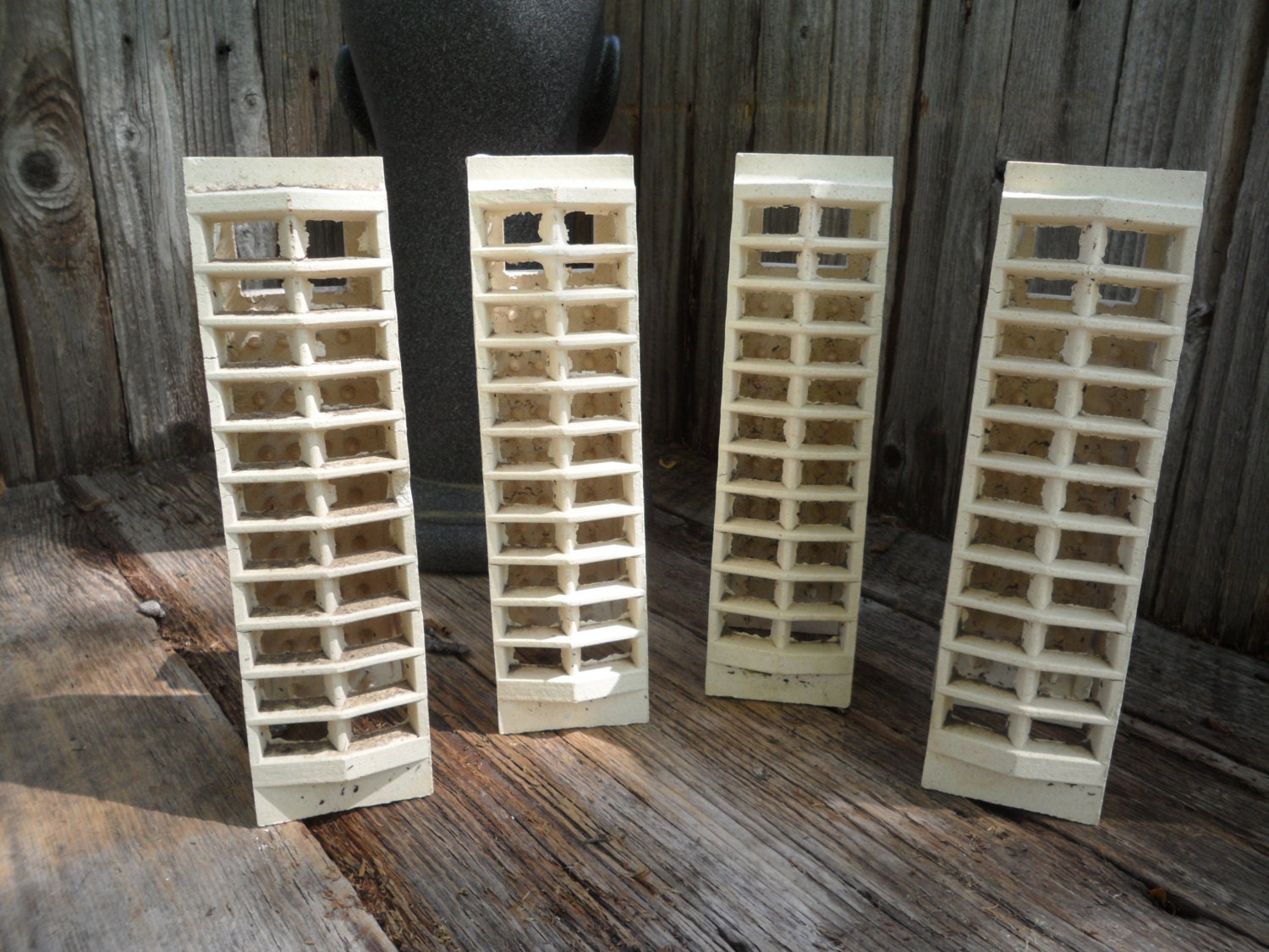 Set of 4 Radiant Gas Heater Grates Vtg Rustic by TheRustyChicken