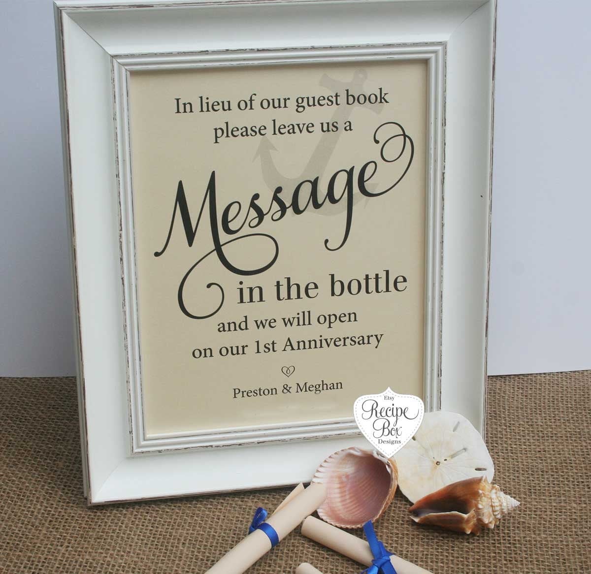 Message in the bottle Wedding Guest Book Beach Wedding Signs