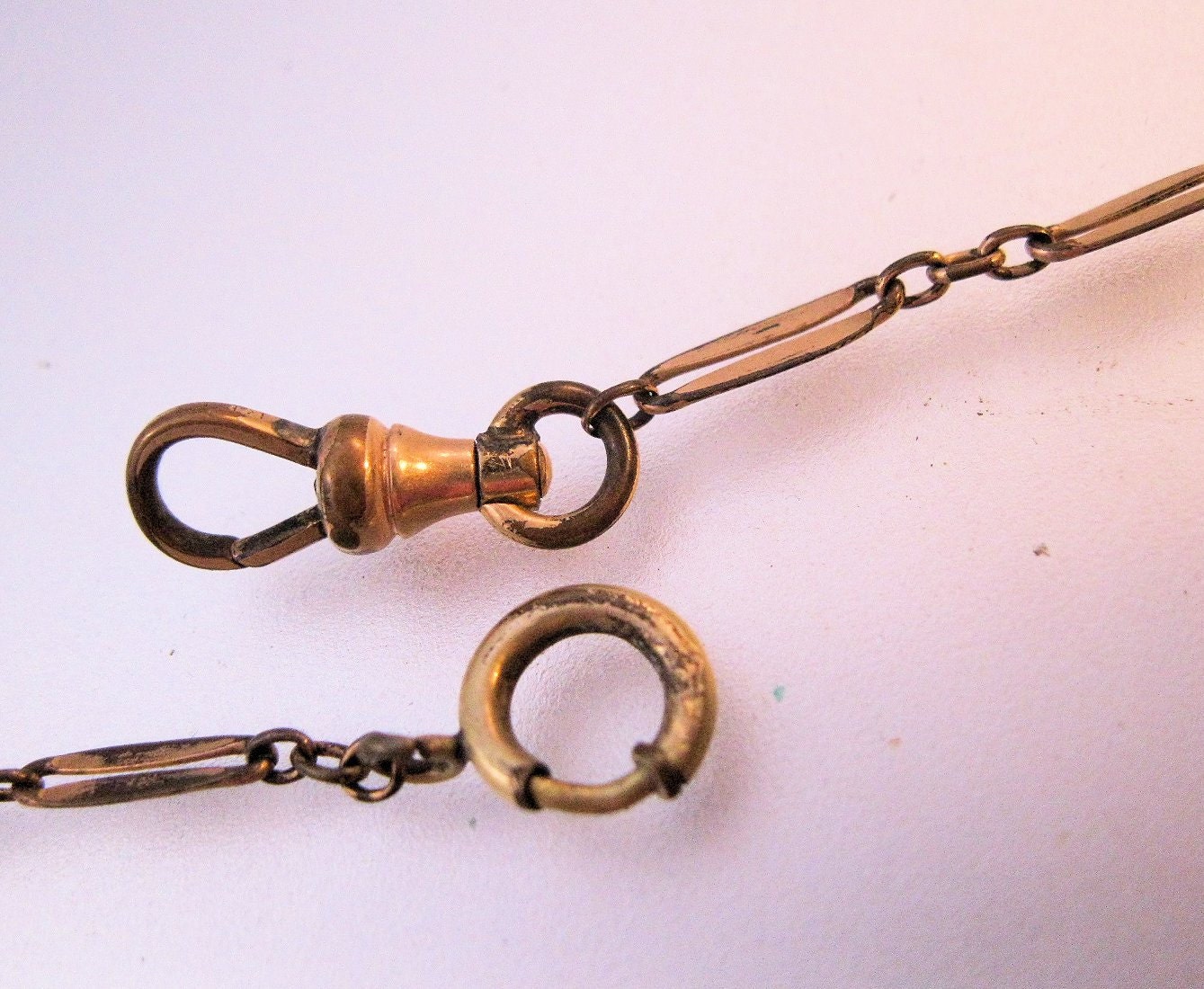 RECORD Antique Pocket Watch Chain Rose Gold by BrightEyesTreasures