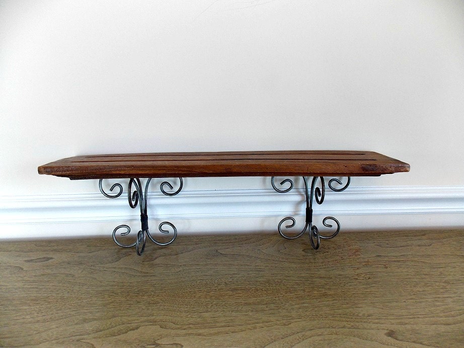 Vintage Shelf, Plate Holder Shelf, Shelf, Home Decor, Wood Shelf, Wall Hanging, Dark Wood Shelf