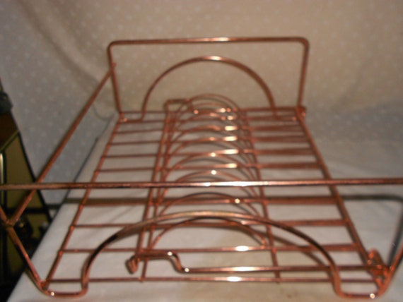 Copper Dish Drain Rack with fold out