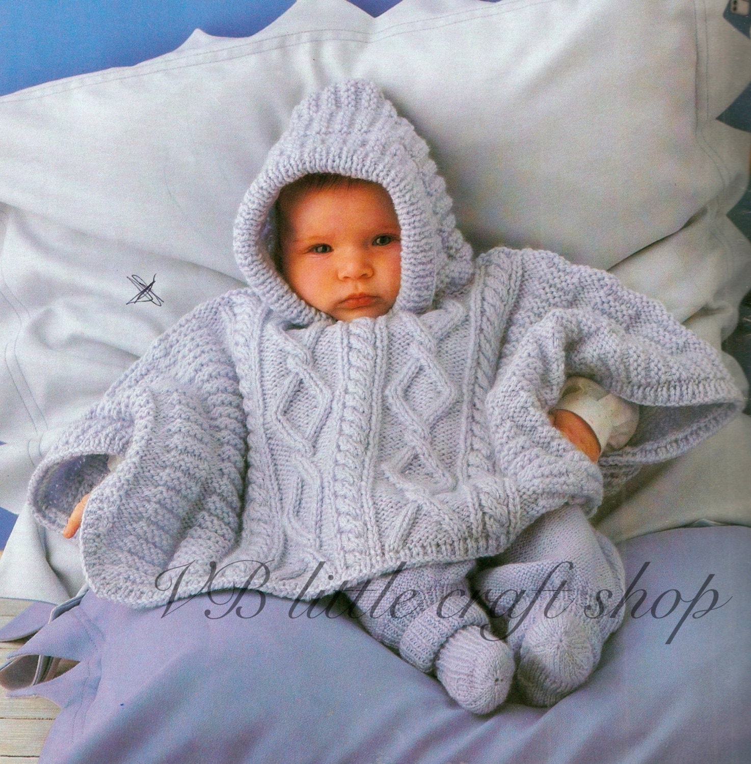 Write a Review Sweet Hooded Poncho Free Knitting Pattern for Baby. Adorable hooded poncho is just right for baby. Sizes months (chest measurement ″).