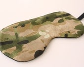Green Camouflage Sleep Mask / Eye Mask - Father's Day Gift - Camo Eye Mask - Gift for Dad - Womans Stocking Stuffer