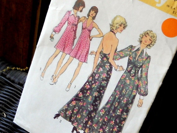 Vintage Dress Pattern Maxi Knee Length Simplicity