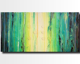 Original Large Abstract Braille painting - 18 X 36 Inches-by Artist JMJartstudio- LOVE -Wall art-wall decor - -oil custom