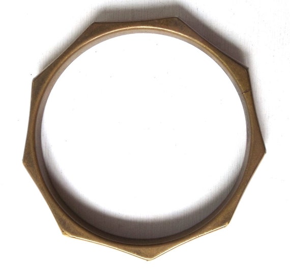 Sweet Leather Vintage Belt With Brass And Bone Inlay