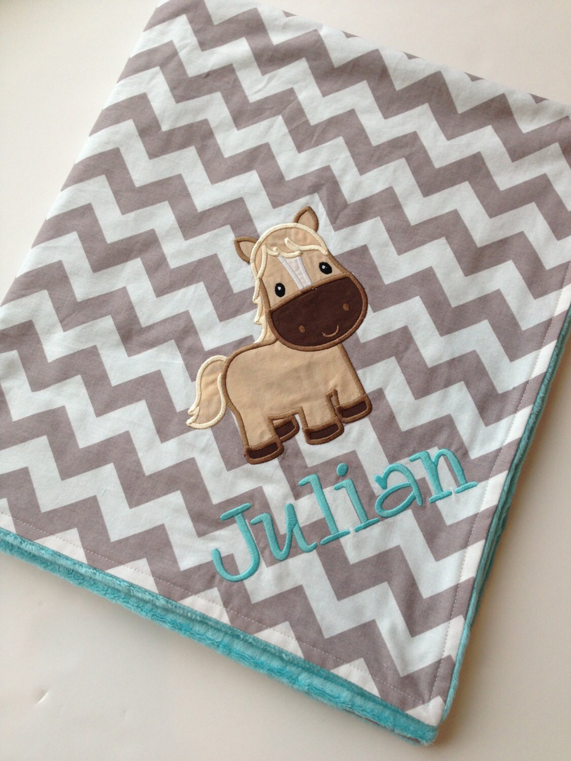 Personalized Baby Blanket Horse Baby Blanket by FunnyFarmCreations