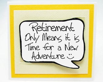 Retirement Card and Magnet Quote. Yellow Magnet Card for Retirement. MN233