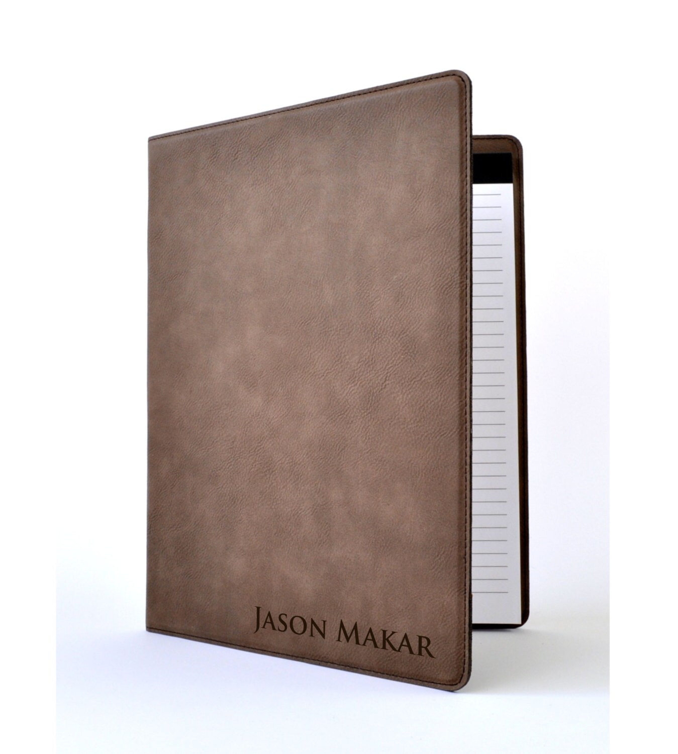 Personalized Leather Portfolio Notebook Journal Cover 8 Colors