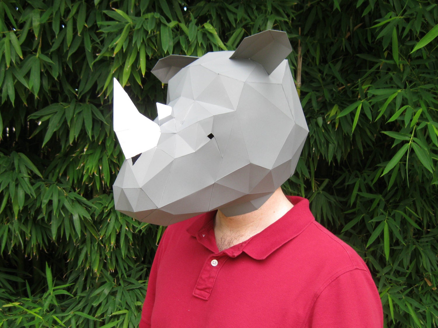 Make Your Own Rhino Mask with just Paper and by TetraVariations