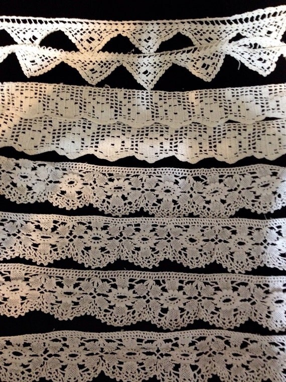 4 handmade lace pillowcase trims