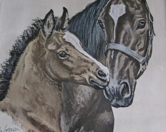 Vintage horse print | Etsy