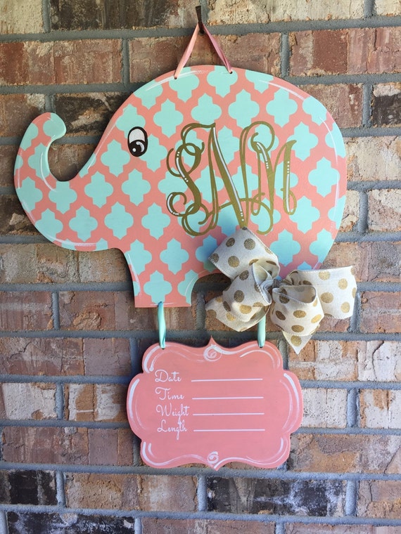 Baby Elephant Nursery/Hospital Door Hanger