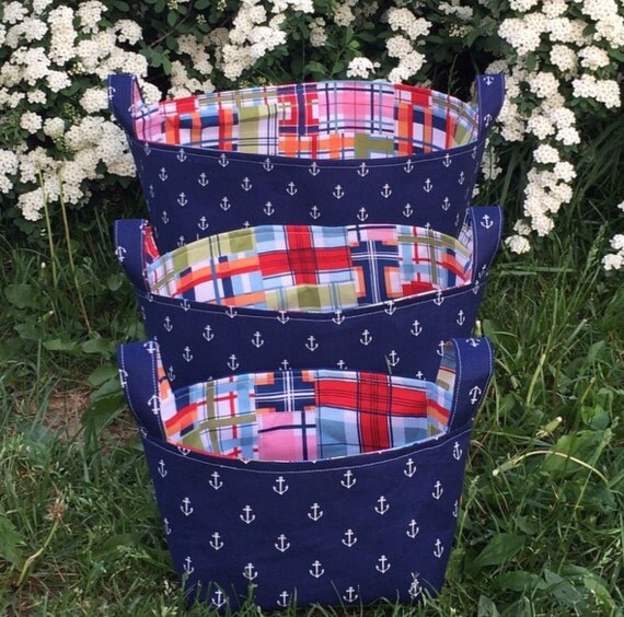 Items similar to Anchor Basket Storage Bin Nautical Decor on Etsy