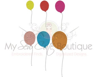 Balloon Machine Embroidery Design - Balloon Embroidery Design - 10 Sizes - Instant Download