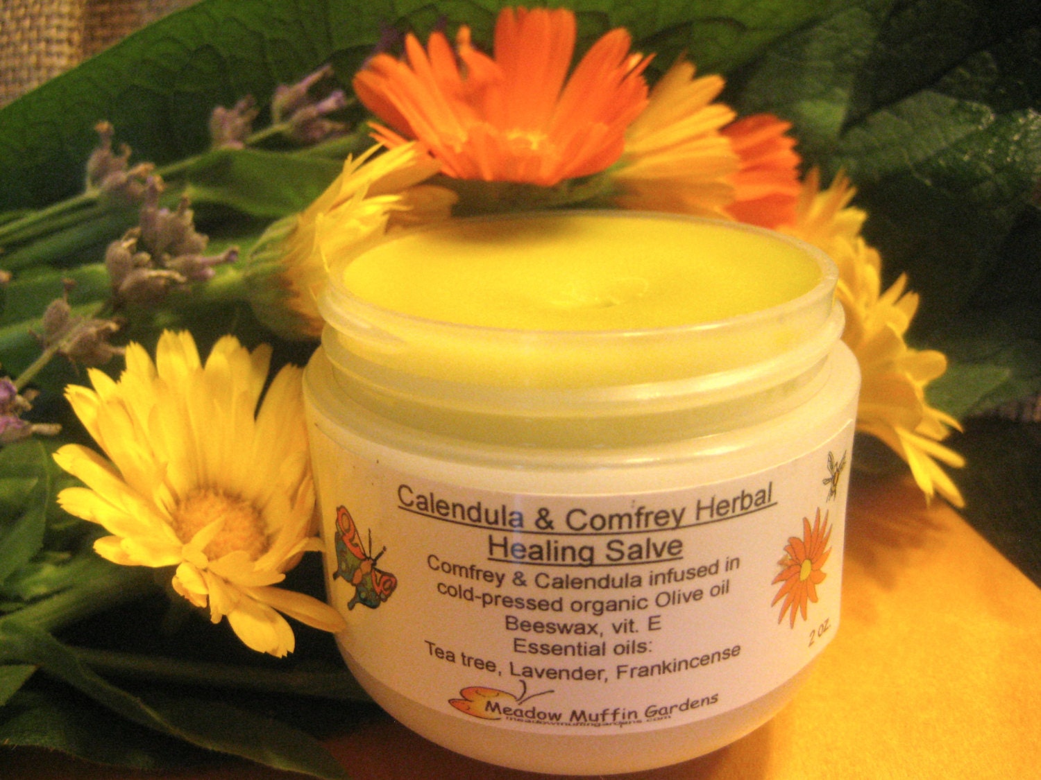 Herbal Salve Calendula Comfrey Healing Balm Organic