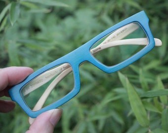 Turquoise handmade square bamboo eyeglasses 1201 C0701