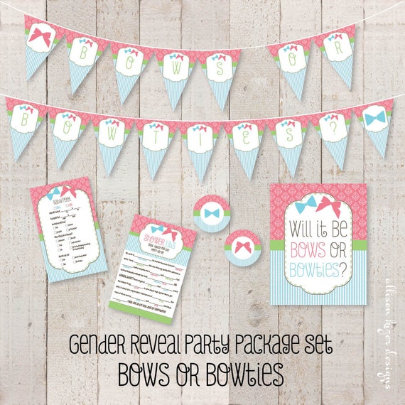 printable gender reveal party game set banner baby pool