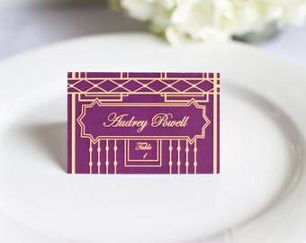 cards gatsby deco place customize custom escort guest elegant names simple