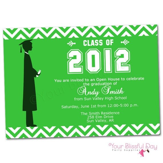 PRINTABLE Male Graduation Party Invitations (Color of your choice) #302 Il_570xn