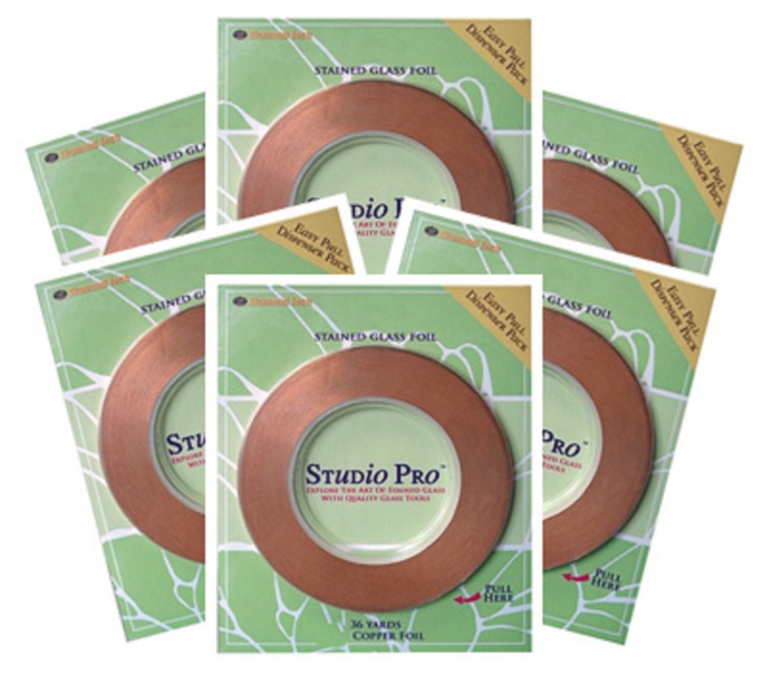 Studio Pro Copper Foil for Stained Glass Copper Back 6 Rolls from