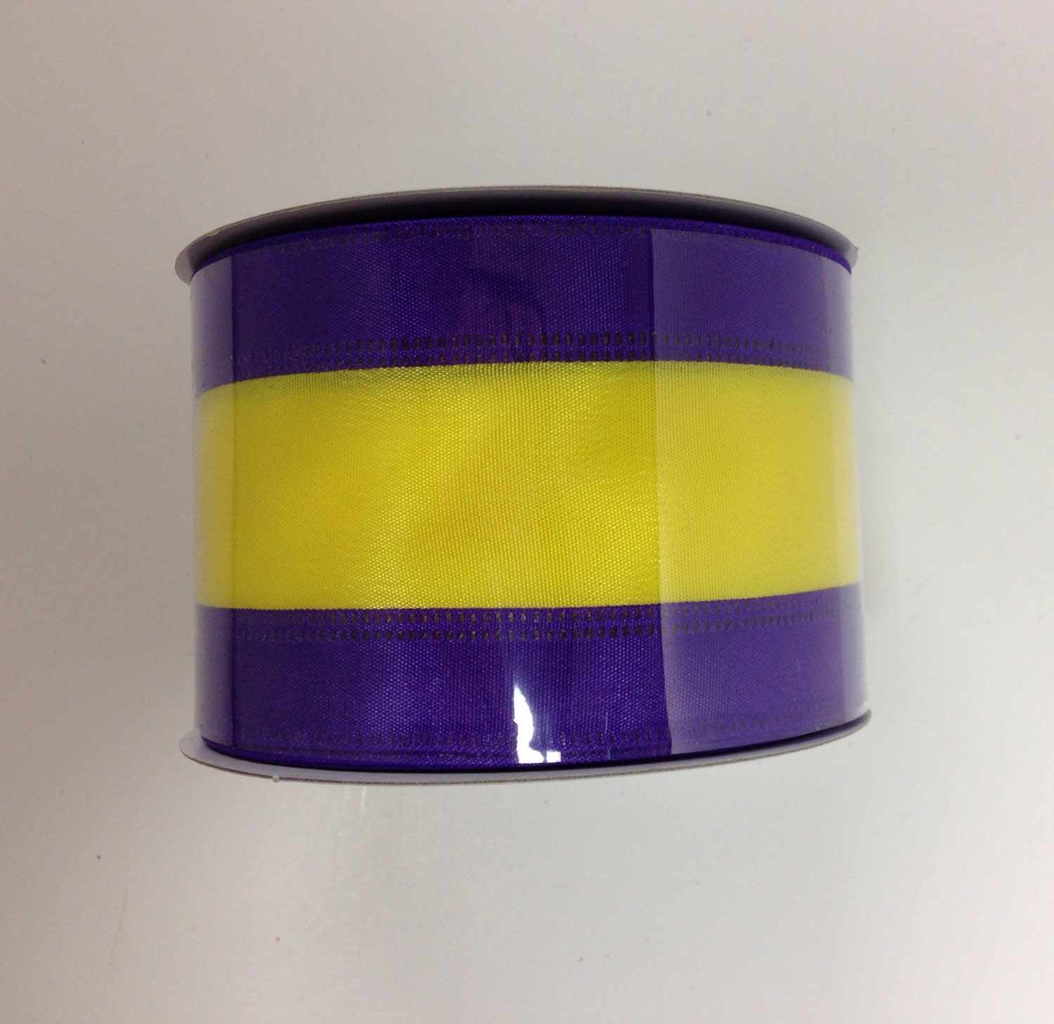 Purple Yellow Stripe Ribbon TR3840-1122 College Ribbon Mesh