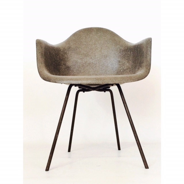 RARE Grey Eames Shell Chair with X Base / Early Production / Mid