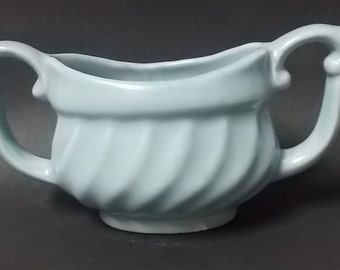Vintage 1940's Metlox Yorkshire Light Blue or Gray Open Sugar Bowl-2 Handles