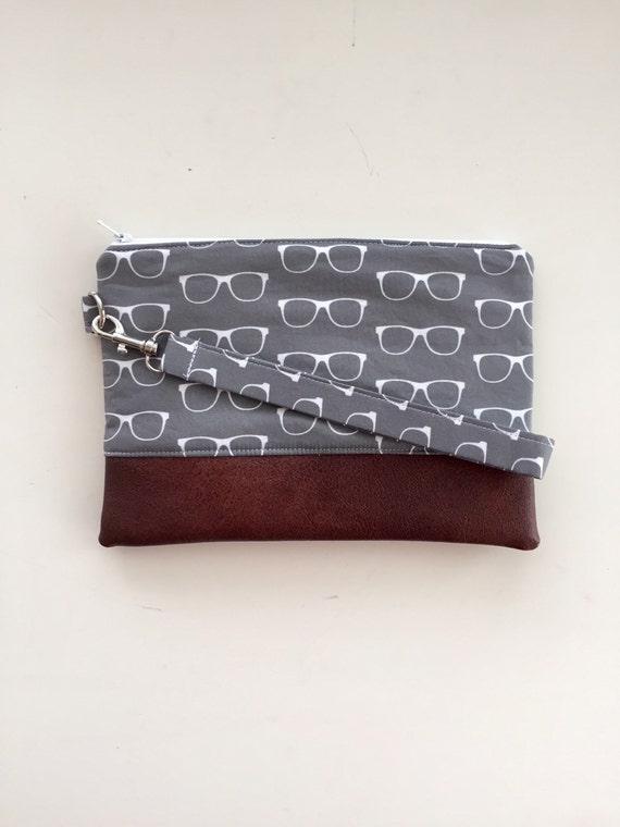 Grey Optomery Clutch Glasses Wristlet Wallet by daintybean