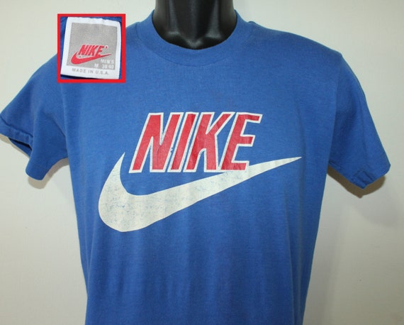 Nike swoosh vintage red white and blue t-shirt by PreserveVintage