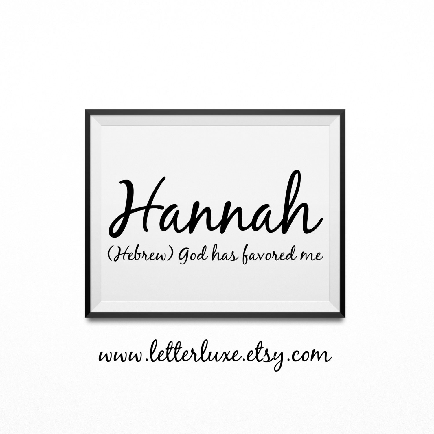 Hannah Baby Name Meaning Print Printable Nursery Art by LetterLuxe