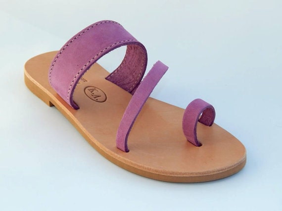 Greek leather sandals, Purple strap sandals18 COLOURS Women's ...