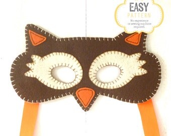 Felt Owl Mask Pattern, Owl Mask Sewing Pattern, Woodland Mask Pattern, DIY Owl Mask, Instant Download PDF