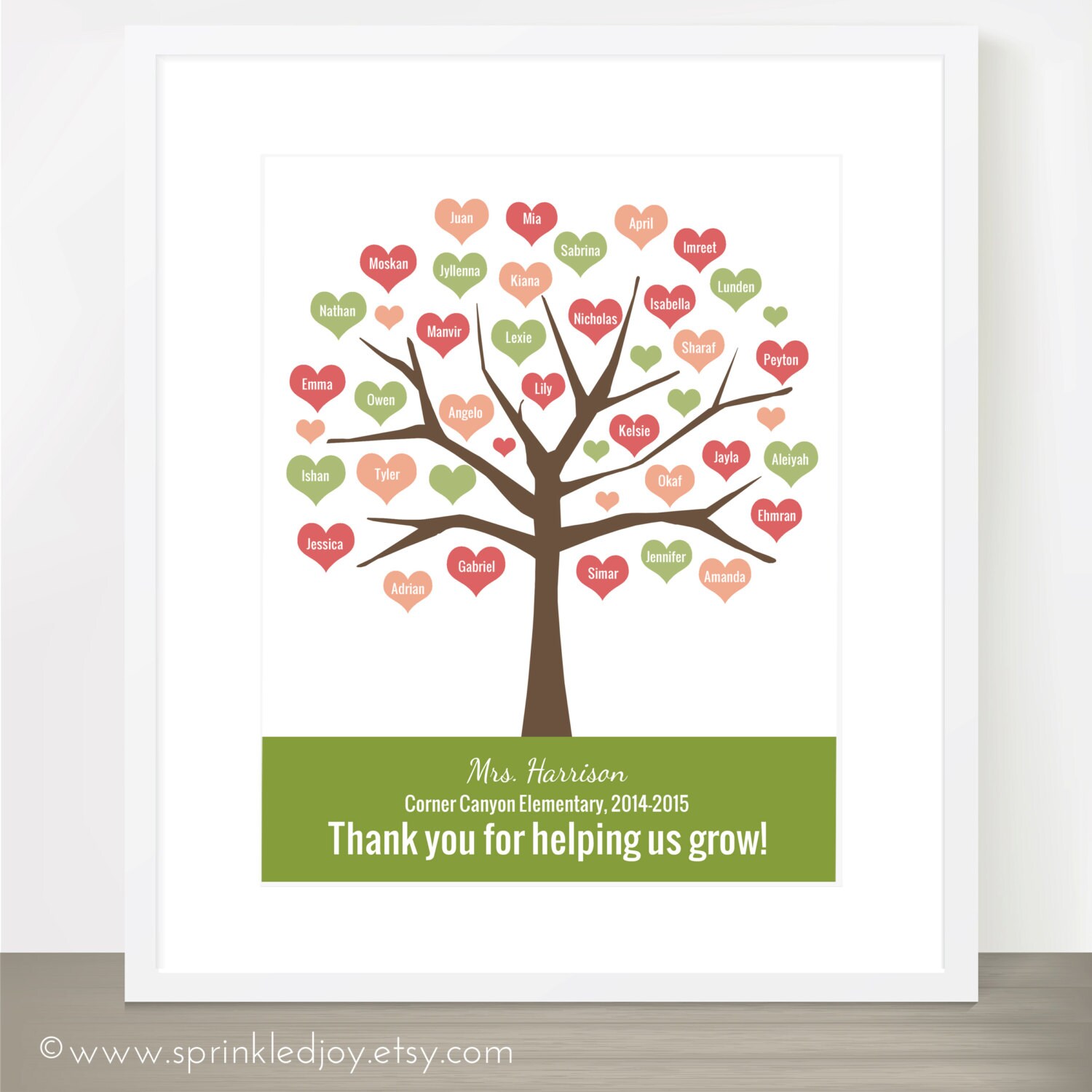 teacher gift tree personalized class names teacher teacher gift tree personalized class names teacher