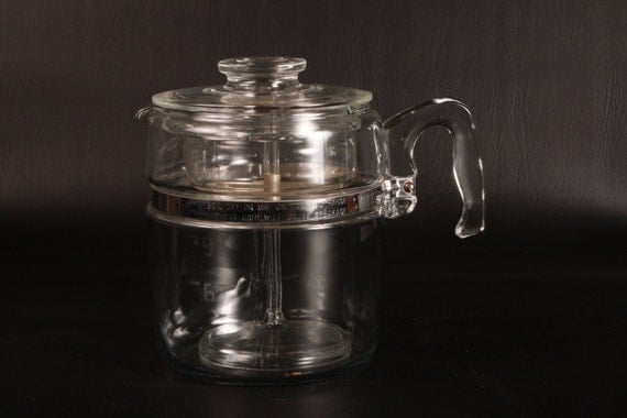 Vintage PYREX Flameware 9 Cup Percolator Coffee by midmoddave