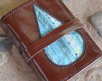 TRIBAL Leather Journal / Handmade / Diary / 6"X4" / free initials / lined or Plain
