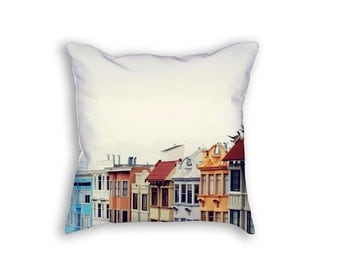 San Francisco Pillow Cover, California Pillow, Colorful Pillowcase, San Francisco Home Decor, City Pillow, Gift Under 50, Hostess Gift