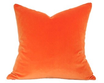 Orange Velvet Pillow Cover - Made-to-Order