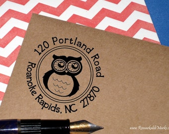 Owl Return Address Stamp Cute Owl Self Inking Address Stamp, Teacher Gift, Book Plate, Teacher's Book Stamp, Teacher Appreciation Gift
