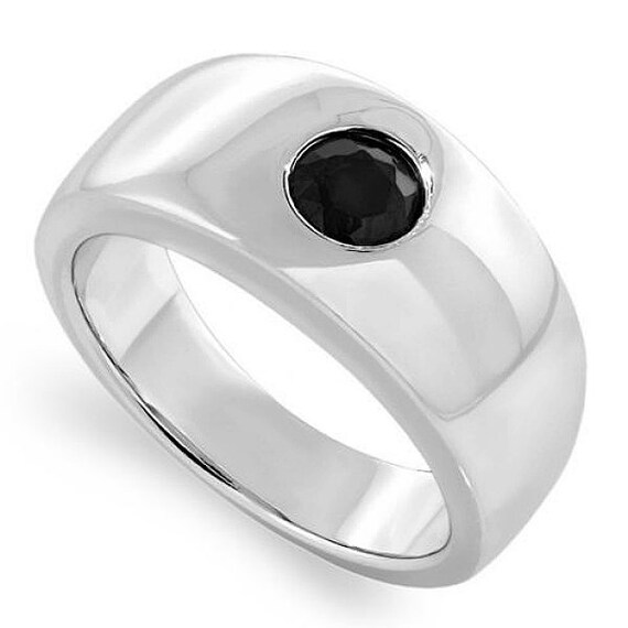 mens gift, black diamond ring, mens wedding ring, white diamond ring ...