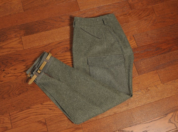 vintage WWII army pants Swedish military cargo pants 1940 104U