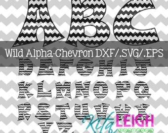 Wild Chevron Alphabet .DXF/SVG/.EPS File for use with your Silhouette Studio Software