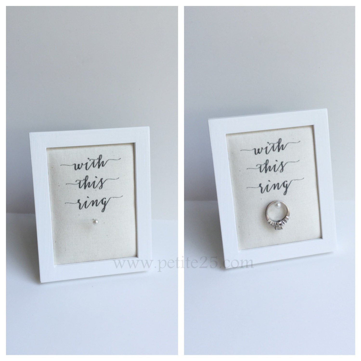 Wedding ring holder rectangle WHITE ring holder engagement